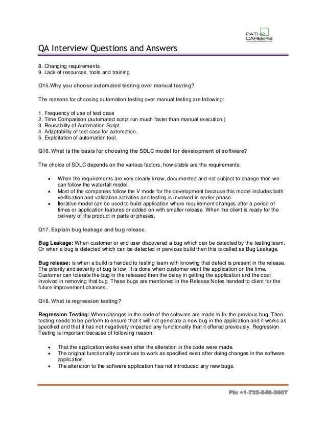 qa questions and answers