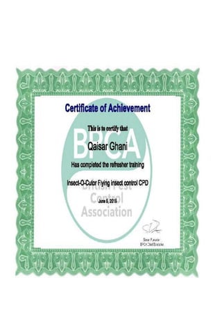 QAISAR GHANI CV & CERTIFICATES,  