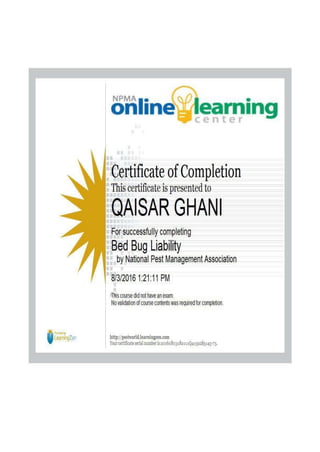 QAISAR GHANI CV & CERTIFICATES,  