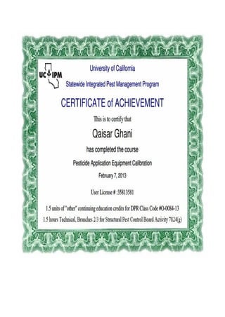 QAISAR GHANI CV & CERTIFICATES,  