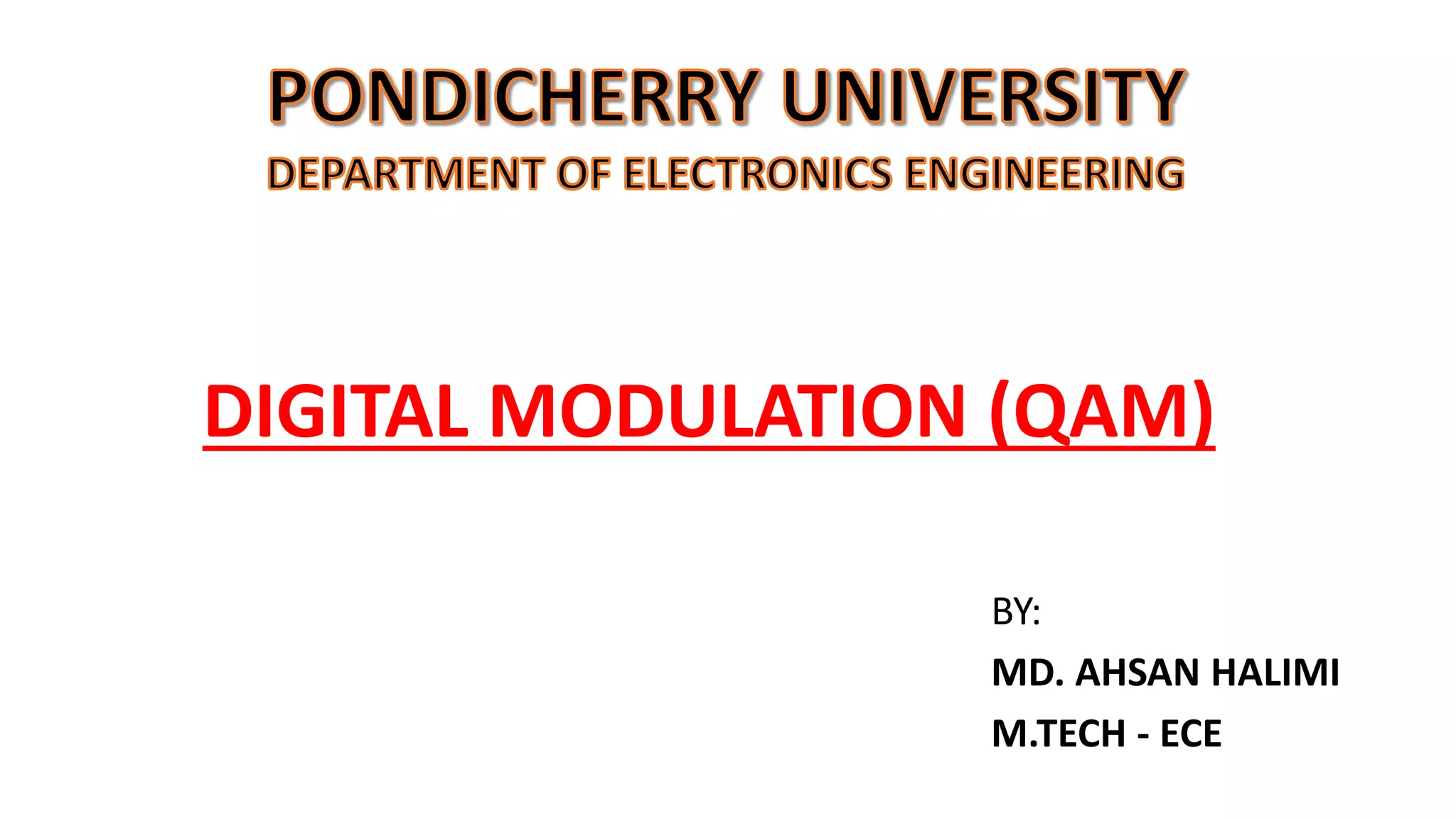 QUADRATURE AMPLITUDE MODULATION | PPTX