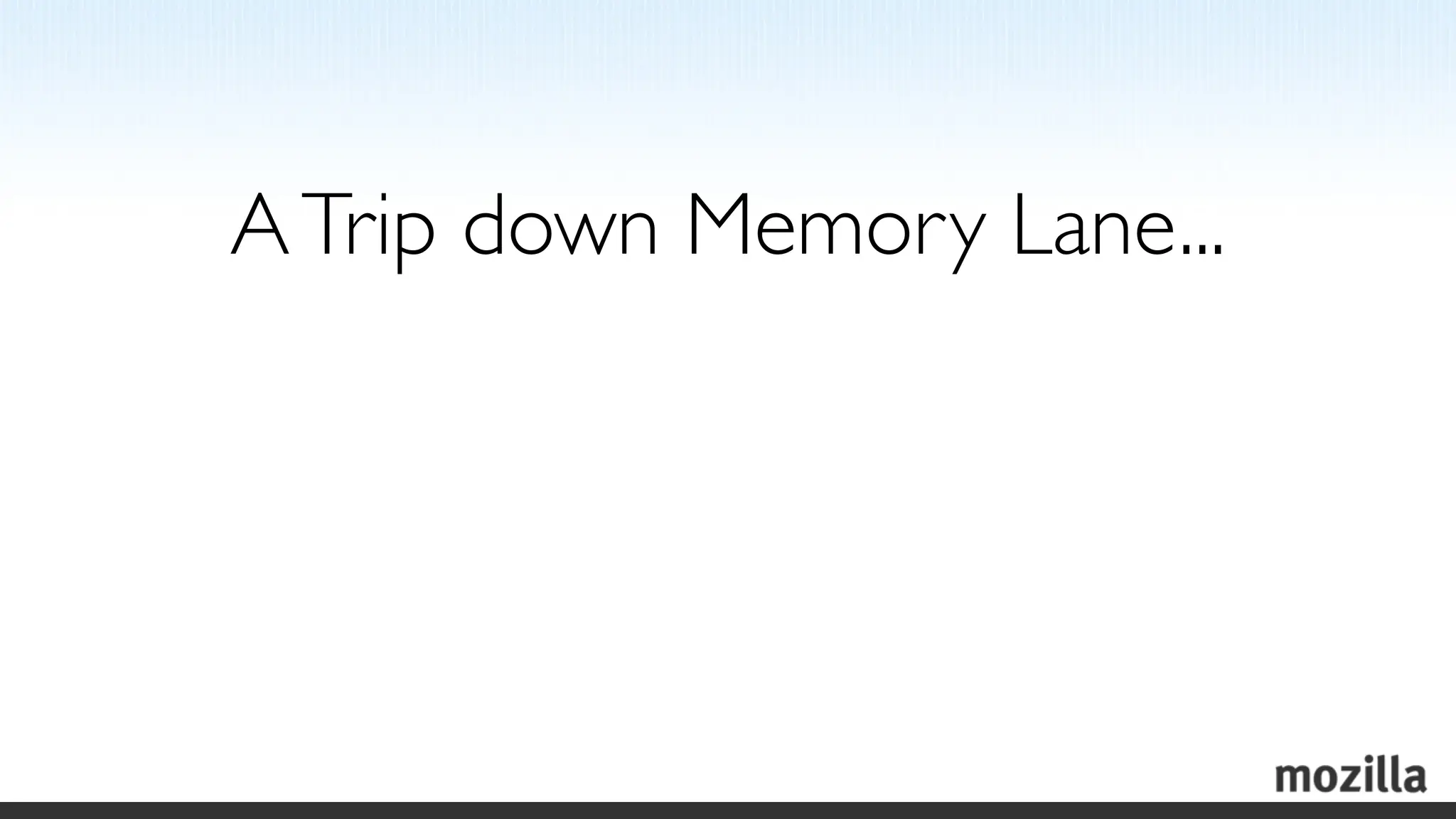 A Trip down Memory Lane...
 