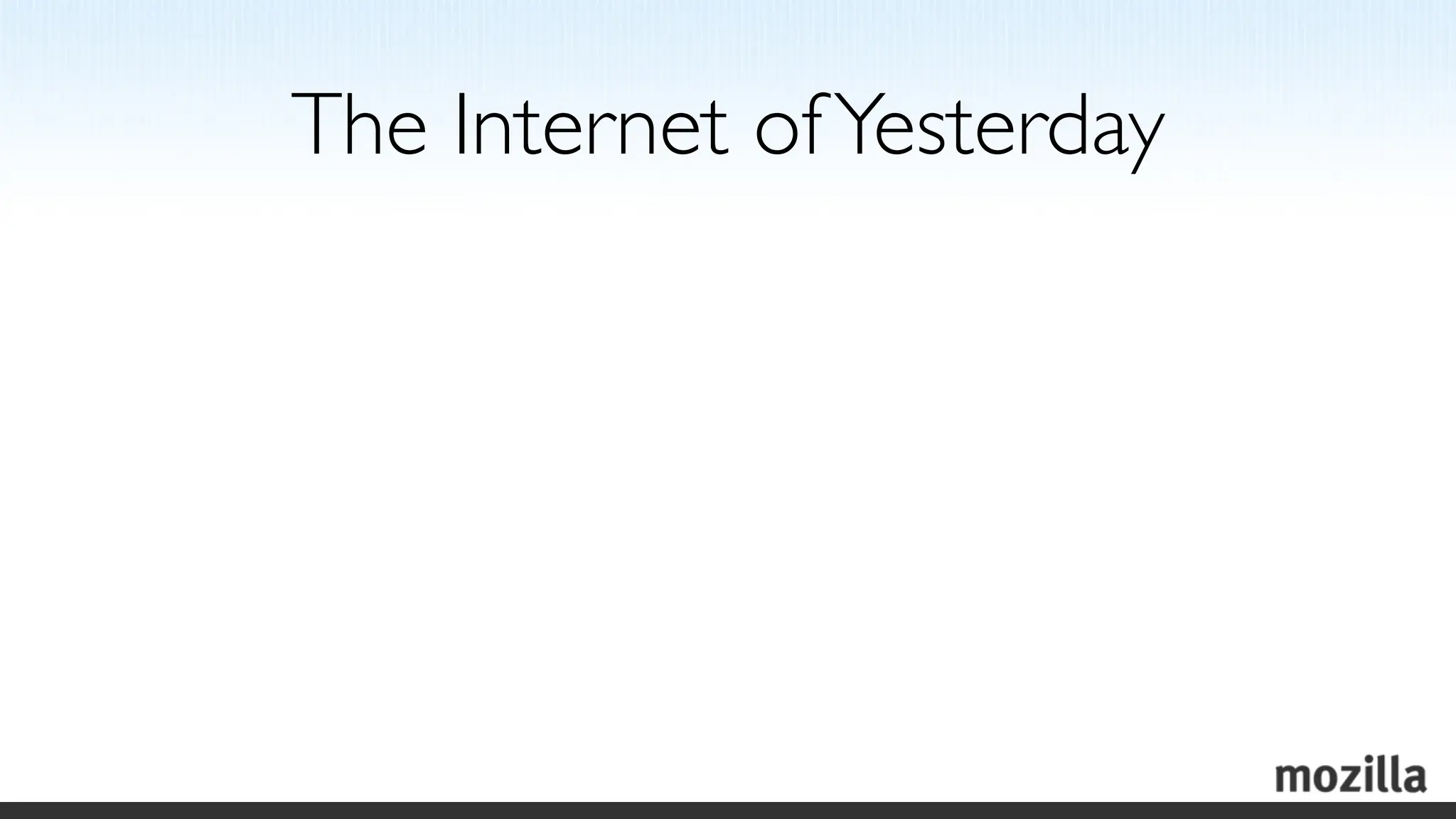 The Internet of Yesterday
 