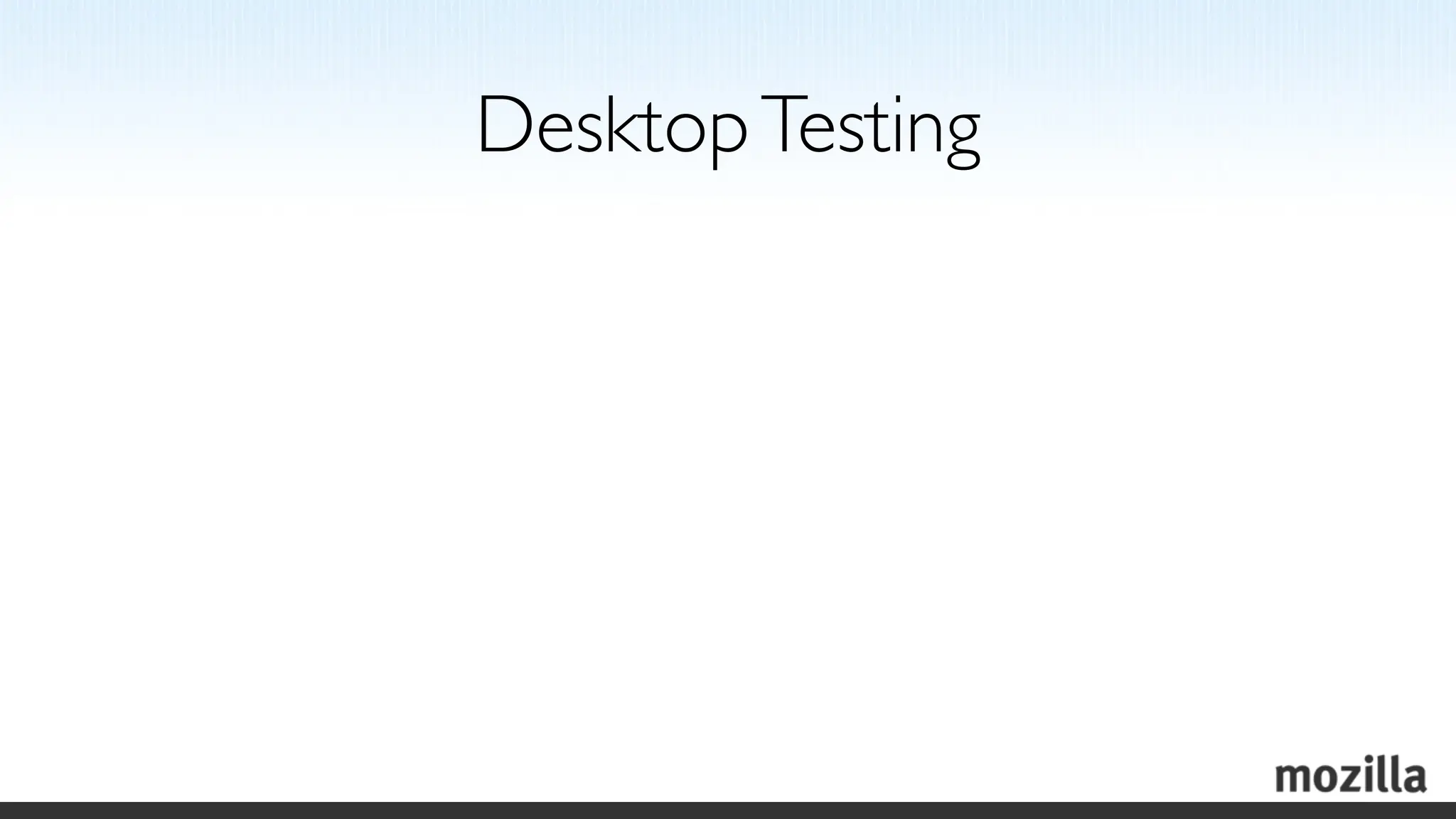 Desktop Testing
 