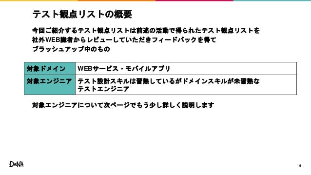 テスト観点に関する取り組み事例