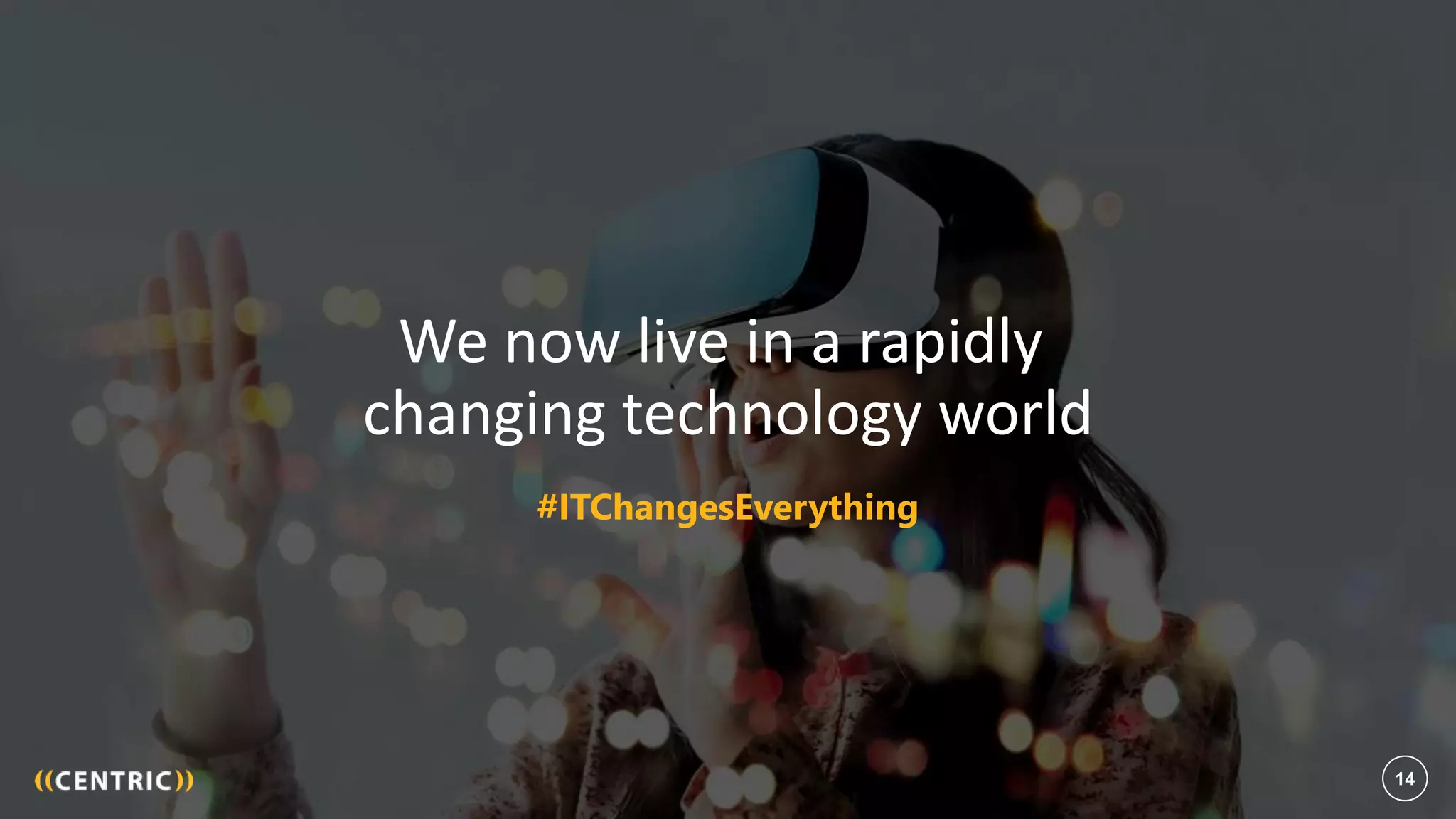 14
We now live in a rapidly
changing technology world
#ITChangesEverything
14
 