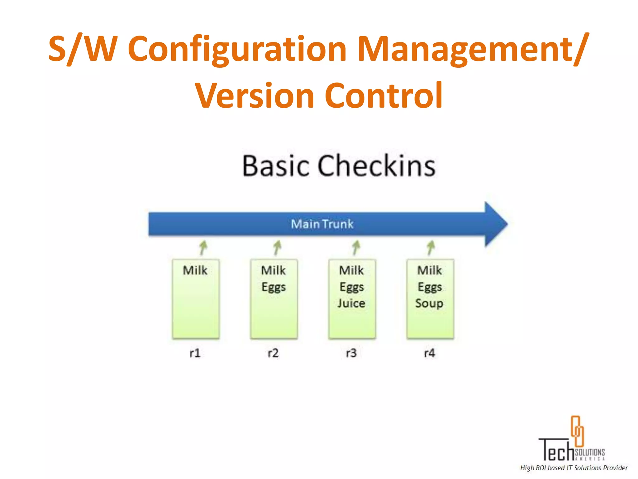 S/W Configuration Management/
       Version Control
 