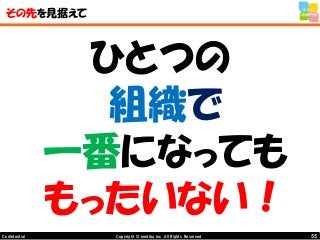 55Copyright © mediba inc. All Rights Reserved.Confidential
その先を見据えて
ひとつの
組織で
一番になっても
もったいない！
 