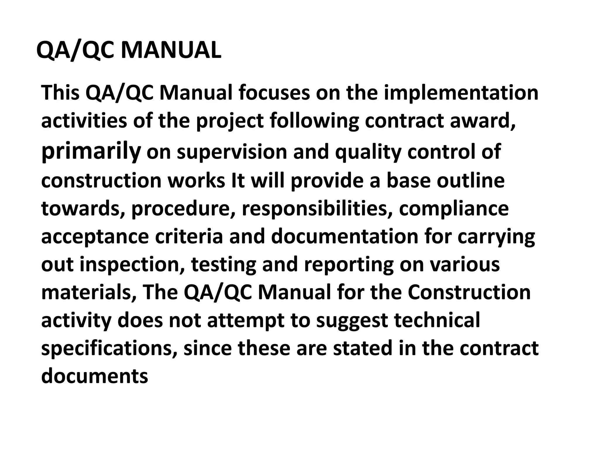 Qaqc in civil construction | PPTX