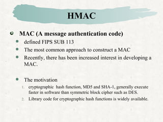 Hash mac algorithms | PPT