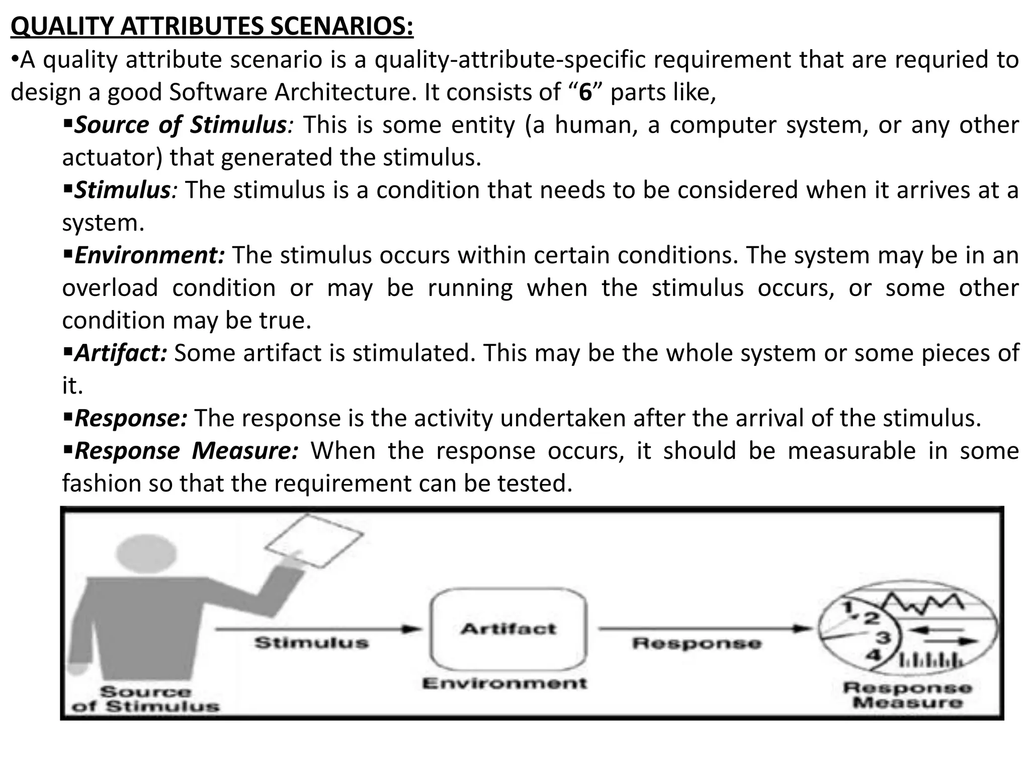 Quality attributes in software architecture design patterns ppt