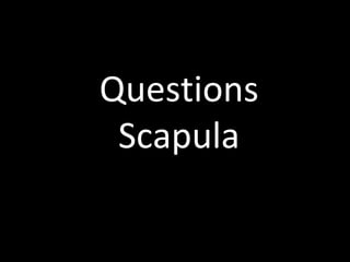Questions
Scapula
 