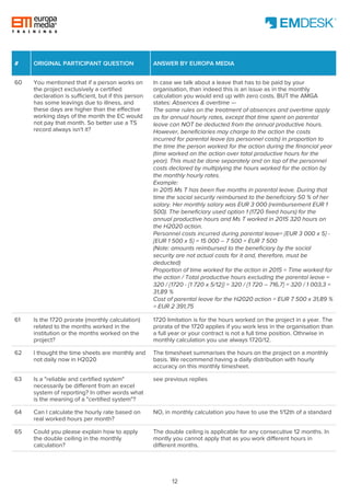 Question and Answer catalogue: Horizon 2020 Personnel Cost calculation ...