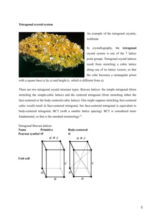 Tetragonal Structure Example Qasim qayyum crystal structure | PDF