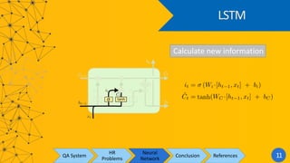 LSTM
QA System
HR
Problems
Neural
Network
Conclusion References 11
Calculate new information
 