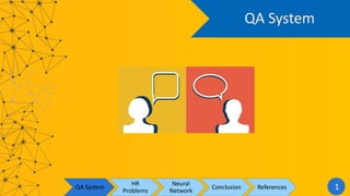 QA System
QA System
HR
Problems
Neural
Network
Conclusion References 1
 