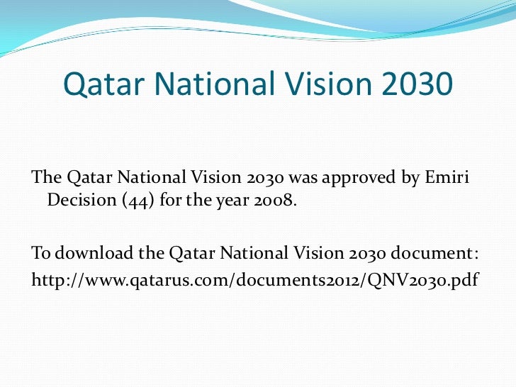 Qatar National Vision 2030