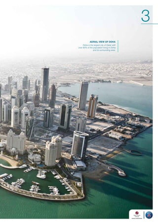 3
AeriAl view of DohA

Doha is the largest city of Qatar with
over 60% of the population living in Doha
and its surrounding area.

 