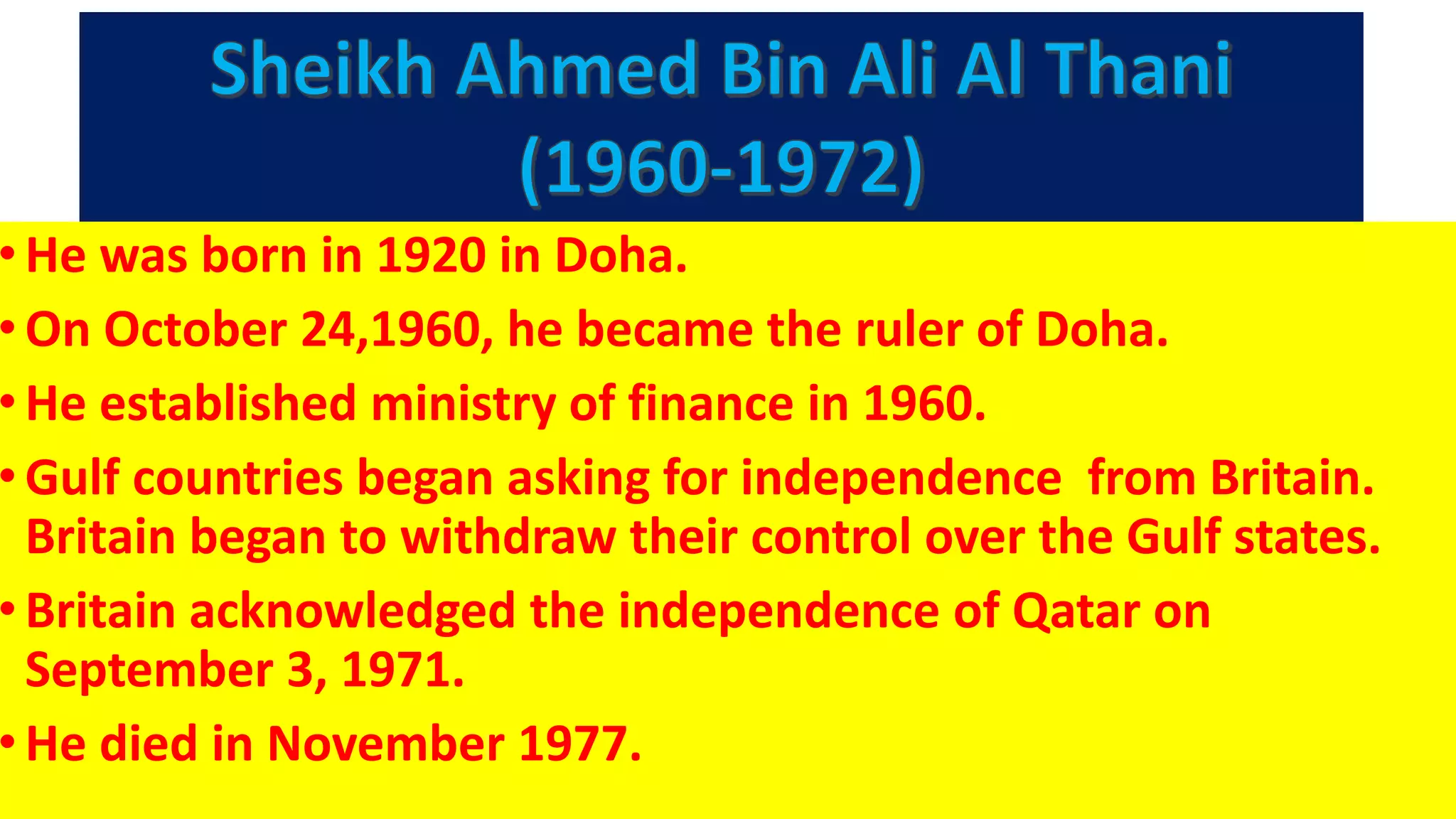 Qatar history al thani family- updated | PPTX