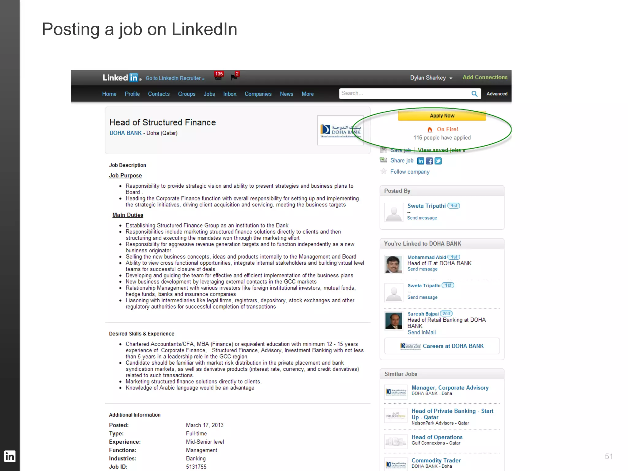 Posting a job on LinkedIn




                            51
 