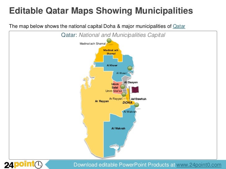 Editable Qatar Map for PPT