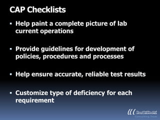 Cap Par Check Significance of CAP accreditation | PPTX