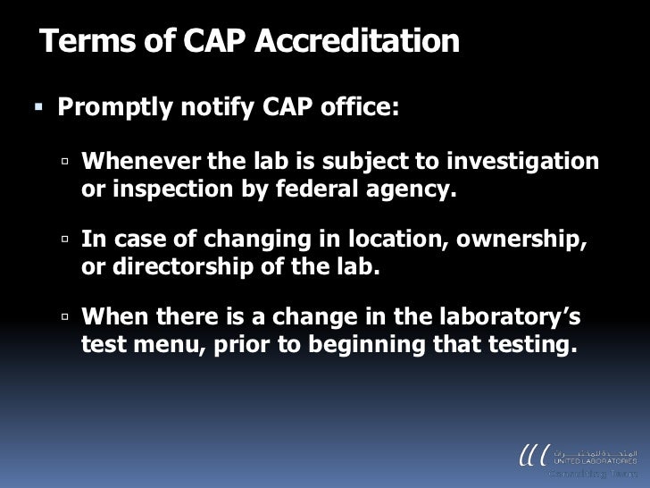 Significance of CAP accreditation