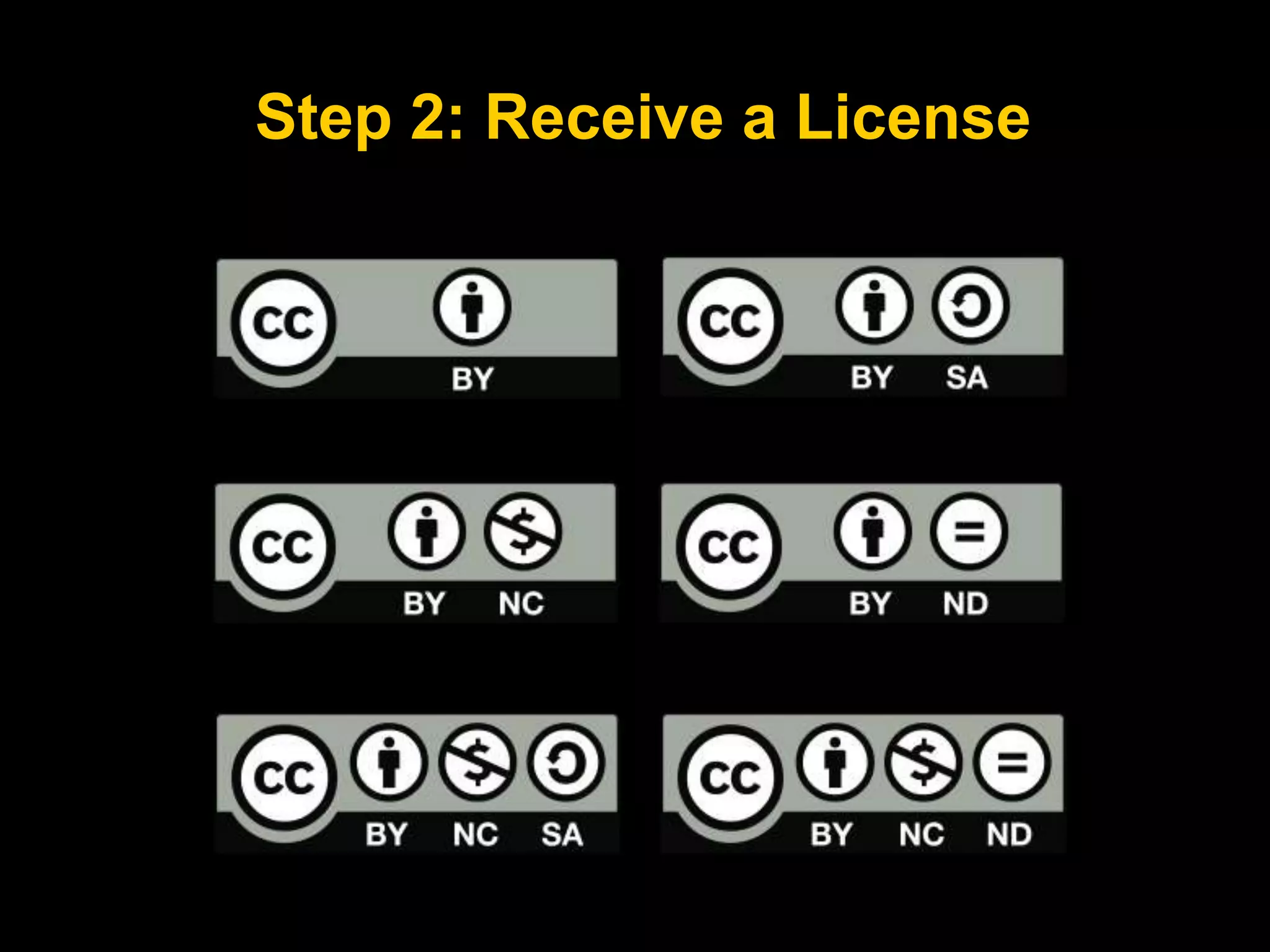 Step 2: Receive a License 
 