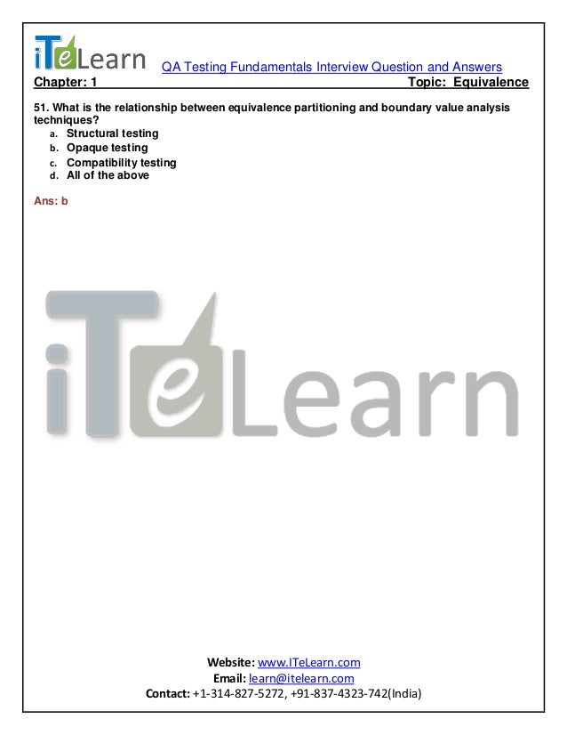 qa testing interview questions and answers