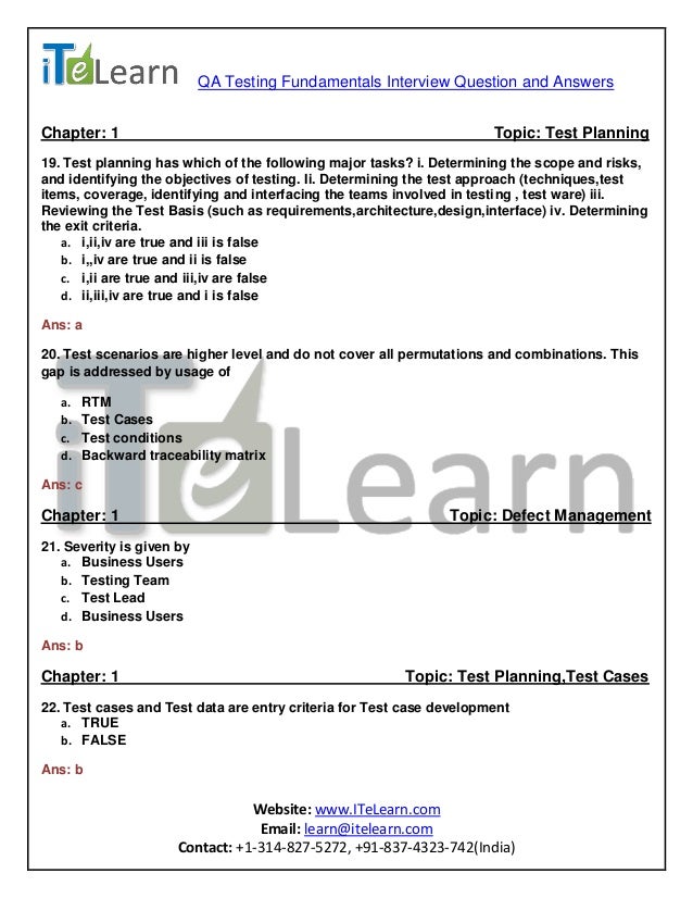 qa questions and answers