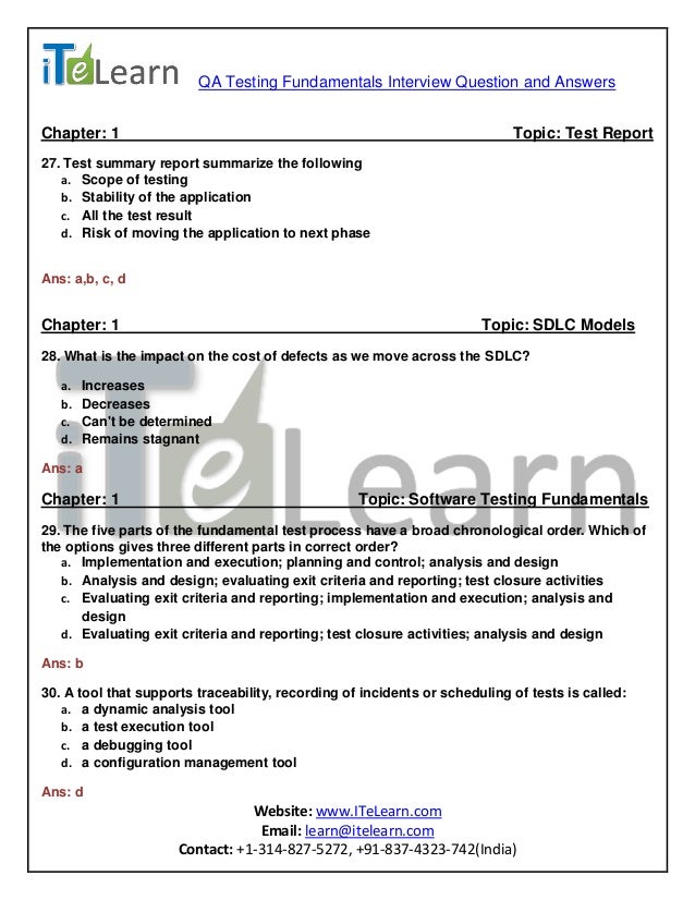 qa questions and answers