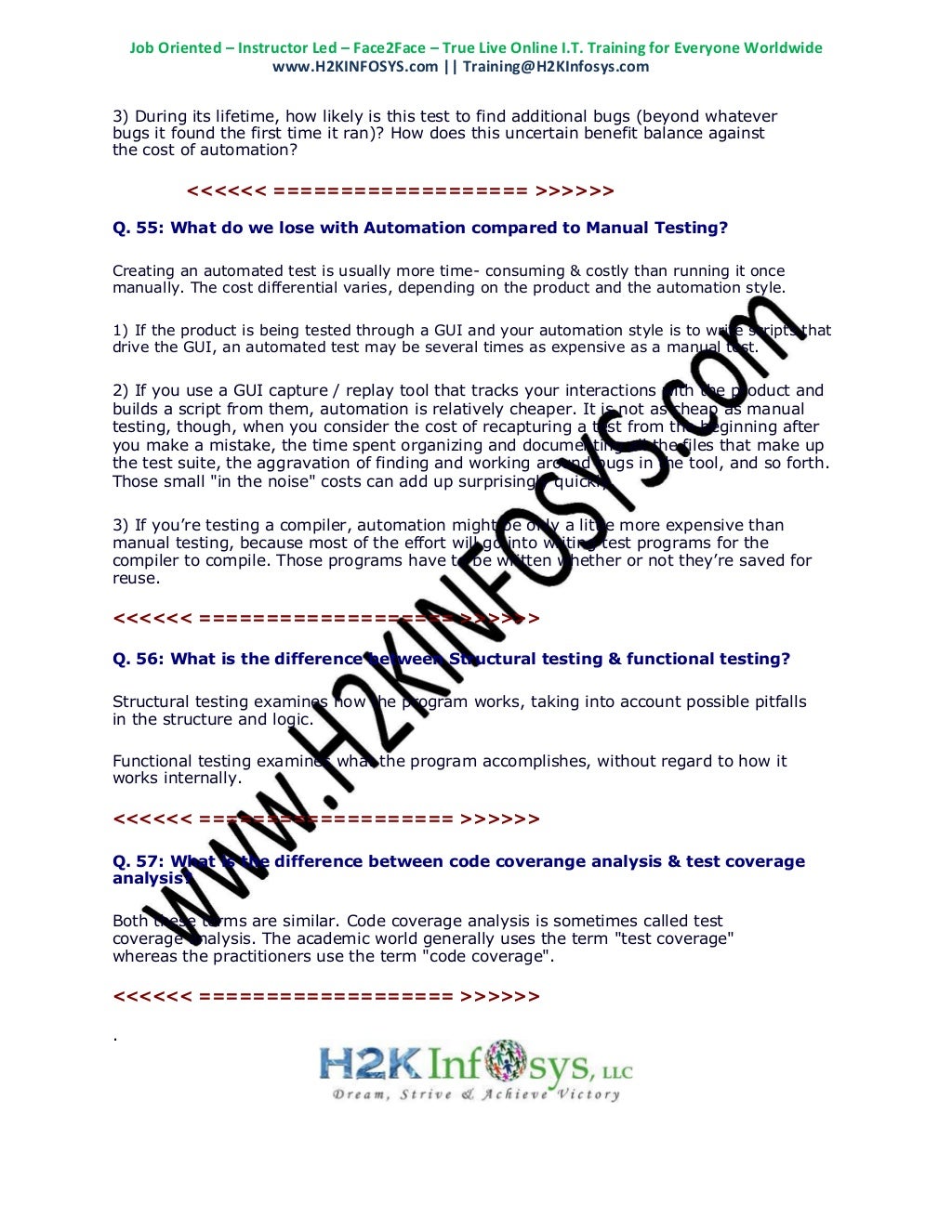 Latest QA Interview Questions Top 100 QA Testing Interview Questions