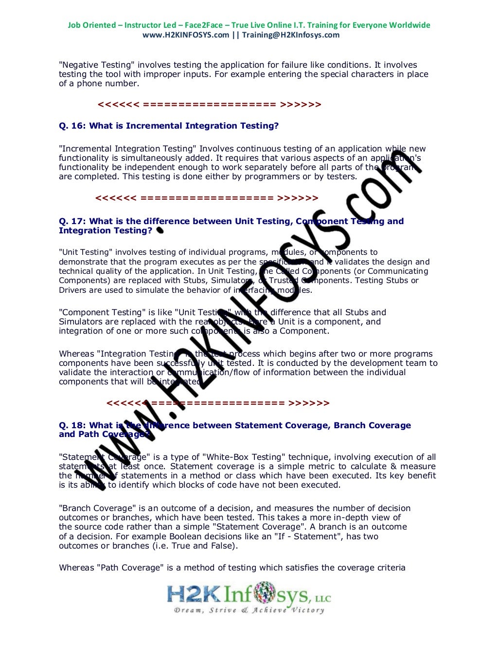 Latest QA Interview Questions Top 100 QA Testing Interview Questions