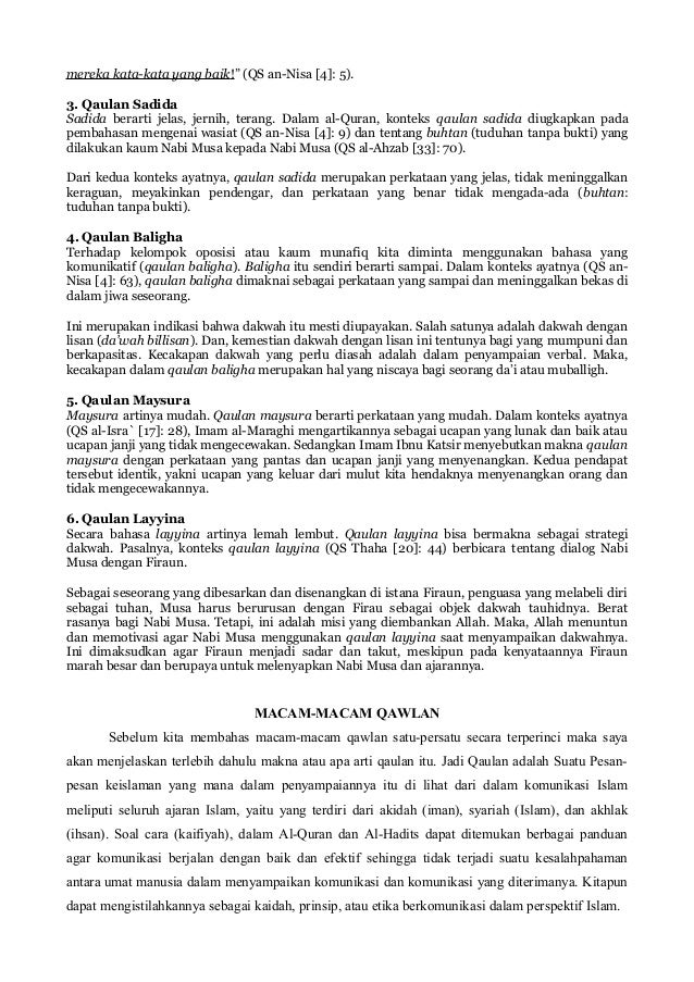 qaulan ma'rufa adalah