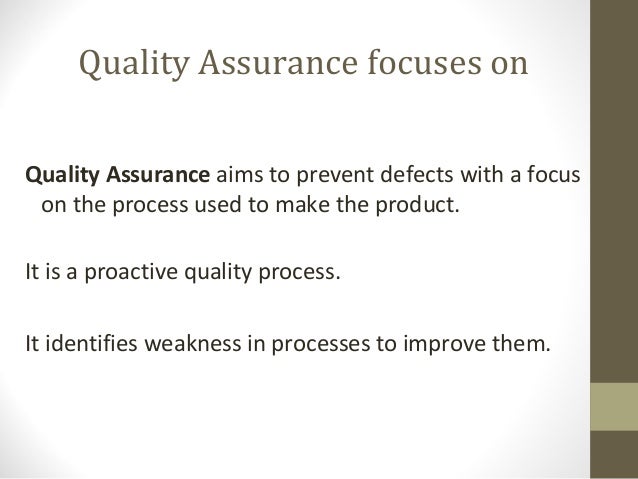 objectives of quality assurance