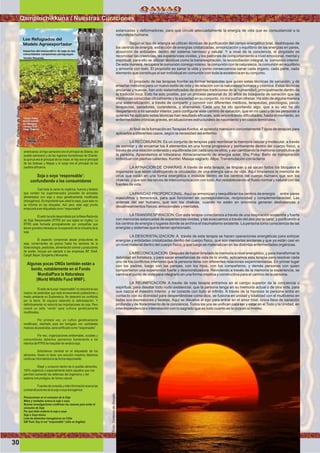 estancadas y deformadoras, para que circule adecuadamente la energía de vida que es consustancial a la
naturaleza humana.
Según el tipo de energía se utilizan técnicas de puriﬁcación del campo energético total, desbloqueo de
los centros de energía, extracción de energías cristalizadas, armonización y equilibrio de las energías en pares,
absorción de entidades dentro del sistema nervioso y celular. Y a nivel de la conciencia, el propósito es
reconciliar las creencias, las experiencias vividas, y los patrones de comportamiento a nivel emocional, mental y
espiritual, para ello se utilizan técnicas como la transrespiración, la reconciliación integral, la comunión interior.
De esta manera, recupera la comunión consigo mismo, la comunión con la naturaleza, la comunión en equilibrio
y armonía con todo. El propósito es sanar la vida y como consecuencia sanar cada órgano, cada parte, cada
elemento que constituye al ser individual en comunión con toda la existencia en su conjunto.
El propósito de las terapias Kontixi es formar terapeutas que guíen estas técnicas de sanación, y de
enseñar métodos para un nuevo estilo de vida y de relación con la naturaleza humana y cósmica. Estas técnicas
ancianas y nuevas, han sido sistematizadas de distintas tradiciones de la humanidad, principalmente dentro de
la tradición Inca. Esto ha sido posible, por un proceso personal de 30 años de búsqueda de sanación que las
medicinas conocidas oﬁcialmente y la sociedad en su conjunto, no me podían ofrecer. Ha sido de alguna manera
una sistematización, a través de compartir y convivir con diferentes médicos, terapeutas, psicólogos, psico-
terapeutas, sanadores, curanderos, y shamanes. Cada uno ha ido aportando algo, que a su vez ha ido
despertando a mi sanador interior, para conﬁgurar este camino de sanación, que en mi caso y de las personas a
quienes he aplicado estas técnicas han resultado eﬁcaces, solo encontrando diﬁcultades, hasta el momento, en
enfermedades crónicas graves, en situaciones estructurales de nacimiento y en casos terminales.
Al ﬁnal de la formación en Terapias Kontixi, el aprendiz manejara concretamente 7 tipos de terapias para
aplicarlos a diferentes casos, según la necesidad del enfermo:
LA RECOMUNION: Es un conjunto de terapias para reordenar la memoria celular y molecular, a través
de asimilar y de encarnar los 4 elementos en una forma progresiva y permanente dentro del cuerpo físico, a
través de una relación ordenada y equilibrada con cada uno de ellos, y así cambiando la memoria constitutiva de
la persona. Aprendemos el Intiwatana: Almacenamiento de energía solar, Shu Poka: Baño de transpiración
individual con piedras calientes. Kontixi: Masaje sagrado.Allpa:Transmutación con la tierra
LA AFINACION DE CHAKRAS: A través de esta terapia, se limpian y se sacan todos los bloqueos e
impurezas que están obstruyendo la circulación de una energía sana de vida. Aquí limpiamos la memoria de
virus que están en una forma energética o invisible dentro de los centros del cuerpo humano que son los
chakras, y que son las raíces de intercomunicación con todo.Así restableciendo el ﬂuido normal y natural con las
fuentes de vida.
LAPARIDAD PROPORCIONAL:Aquí se armonizan y reequilibran los centros de energía entre pares
masculinos y femeninos, para que funcionen en correspondencia, reciprocidad y complementariedad. Las
antenas del ser humano, que son los chakras, cuando no están en sincronía generan desbalances y
desalineamientos físicos, emocionales y mentales.
LATRANSRESPIRACION: Con esta terapia conectamos a través de una respiración sostenida y fuerte
con memorias estancadas de experiencias vividas, y las evacuamos a través del aire por la nariz, y puriﬁcando a
los centros de energía o lugares donde se archiva el traumatismo existente. La persona toma consciencia de las
energías y sistemas que le tienen aprisionado.
LA DESCRISTALIZACION: A través de esta terapia se hacen operaciones energéticas para extirpar
energías y entidades cristalizadas dentro del cuerpo físico, que son memorias ancianas y que ya están casi en
un nivel material dentro del cuerpo físico, y que luego se materializan en las distintas enfermedades orgánicas.
LARECONCILIACION: Después de haber limpiado la memoria a nivel energético, y para transformar la
debilidad en fortaleza, y para sacar enseñanzas de vida de lo vivido, aplicamos esta terapia para resolver cada
uno de los conﬂictos interiores que la persona tiene con diferentes relaciones experimentadas. En primer lugar
con los padres, luego con las parejas, con los hijos, con los compañeros, y demás personas con quien
compartieron una experiencia fuerte y desmoralizadora. Reviviendo a través de la memoria la experiencia, se
cambia el punto de vista para integrarlo en una forma creativa y constructiva para el camino de la persona.
LA REUNIFICACION: A través de esta terapia entramos en el campo superior de la conciencia o
espiritual, para desatar todo nudo existencial, que la persona tenga en su memoria actual o de otra vida, para
que nazca el maestro interior, y se conecte con todo el inﬁnito. A través de la hipnosis la persona entra en
contacto con su divinidad para despertándose como dios, se fusiona en unidad y totalidad con el multiverso en
todas sus expresiones y facetas. Aquí se disuelve el ego para entrar en el amor total, única llave de sanación
profunda y de ﬂorecimiento de la conciencia. Todos los yos se uniﬁcan para ser y estar en el Todo y la Unidad, en
interdependencia e interrelación con lo sagrado que es todo cuanto es la vida en sí mismo.
americanos; el trigo sarraceno era el principal de Siberia, del
pueblo sarraceno y de las regiones montañosas de Oriente;
la quínua era el principal de los Incas; el mijo era el principal
de los Aztecas y Mayas y el sorgo era el principal de los
pueblosafricanos.
Soja o soya ‘responsable’:
confundiendo a los consumidores
Casi toda la carne no orgánica, huevos y lácteos
que venden los supermercados proceden de animales
alimentados con soja o soya genéticamente modiﬁcada
(transgénica). Es importante que usted lo sepa, pues esto no
se informa en las etiquetas. Aún peor, esta soja pronto
empezaráaseretiquetadacomo“responsable”.
ElsellohasidodesarrolladoporlaMesaRedonda
de Soja Responsable (RTRS por sus siglas en inglés). La
RTRS está formada principalmente por compañías que
tienen grandes intereses en la expansión de la industria de la
soja.
El espectro comprende desde productores de
soja, comerciantes de granos hasta los sectores de la
biotecnología, pesticidas, alimentación animal y productores
de aceite. Incluye por ejemplo a las empresas BP, Shell,
Cargill,Bayer,SyngentayMonsanto.
Algunas pocas ONGs también están a
bordo, notablemente en el Fondo
MundialPara la Naturaleza
(World Wildlife Fund WWF).
El sello de la soja “responsable” no reducirá el uso
masivo de pesticidas que está envenenando poblaciones y
medio ambiente en Sudamérica. No detendrá los conﬂictos
por la tierra. Ni siquiera detendrá la deforestación. Y
deﬁnitivamente no reducirá las importaciones de soja. Pero
creará un sello “verde” para cultivos genéticamente
modiﬁcados.
Por primera vez, un cultivo genéticamente
modiﬁcado, diseñado para ser fumigado con cantidades
masivasdepesticidas,serácertiﬁcadocomo“responsable”.
Por eso, organizaciones ambientales, sociales y
consumidores debemos oponernos fuertemente a los
intentosdeRTRSdemaquillardeverdelasoja.
Solicitamos claridad en el etiquetado de los
alimentos. Hasta no tener una solución nosotros debemos
continuarinformándonosdeformaresponsable.
Elegir y consumir dentro de lo posible alimentos
100% orgánicos y especialmente todos aquellos que nos
permiten aumentar las defensas del organismo y del
sistema inmunológico de forma natural.
Fuentesdeconsultaymásinformaciónacercalas
contraindicacionesdelasojaosoyatransgénica:
Precauciones en el consumo de la Soja
Mitos y verdades acerca la soja o soya
Nuevas investigaciones conﬁrman las razones para evitar el
consumo de Soja
Por qué debe evitarse la soja o soya
Soja o Soya tóxica
Lista de alimentos transgénicos en Chile
GM Toxic Soy is not “responsible” (sitio en Inglés)
30
Qampinchikkuna / Nuestras Curaciones
Foto:CortesiadeGoogle
Foto:CortesiadeGoogle
 