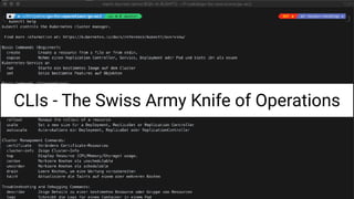 // Code Days 2021 Digital —> Go for Operations // @LeanderReimer #cloudnativenerd #qaware #CodeDays #OOPmuc
The Swiss Army Knife of Operations.
14
CLIs - The Swiss Army Knife of Operations
 