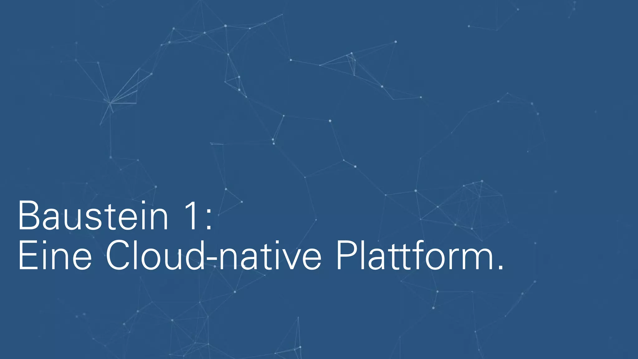 Baustein 1:
Eine Cloud-native Plattform.
 