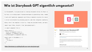 Wie ist Storybook GPT eigentlich umgesetzt?
46
https://storybook.js.org/blog/build-your-own-storybook-gpt/
 