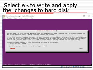 Select Yes to write and apply
the changes to hard disk
 