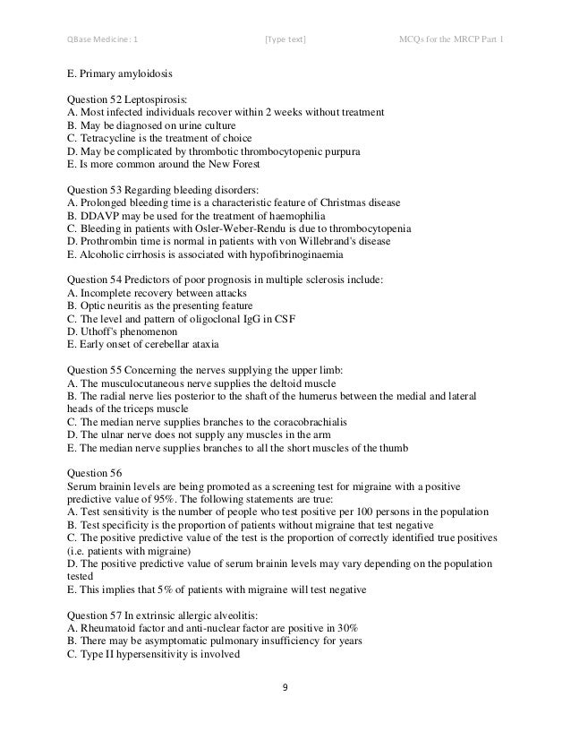 Qbase Medicine 1 Mc Qs For The Mrcp The World Of Medical Books