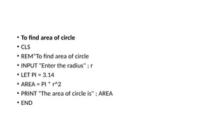 QBASIC Programming for the beginners to larn the basic ideas of QB ...