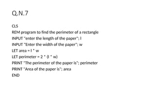 QBASIC Programming for the beginners to larn the basic ideas of QB ...
