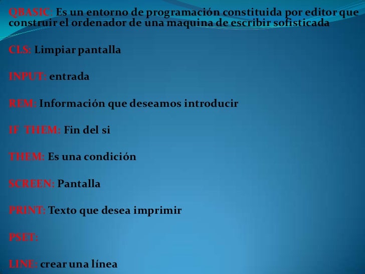 comandos de q basic comandos de q basic