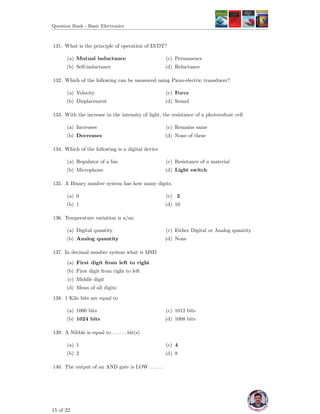 Question Bank Basic Electronics | PDF