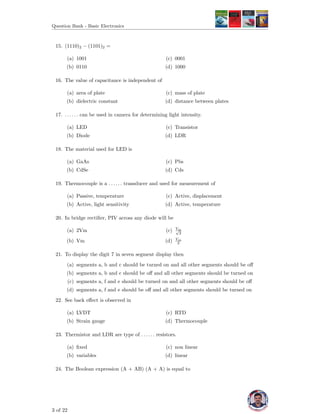 Question Bank Basic Electronics | PDF