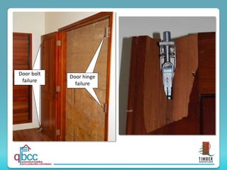 Door bolt
failure
Door hinge
failure
Door hinge
failure
Door bolt
failure
 