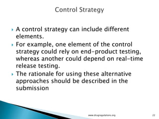 Quality by Design : Control strategy | PPTX