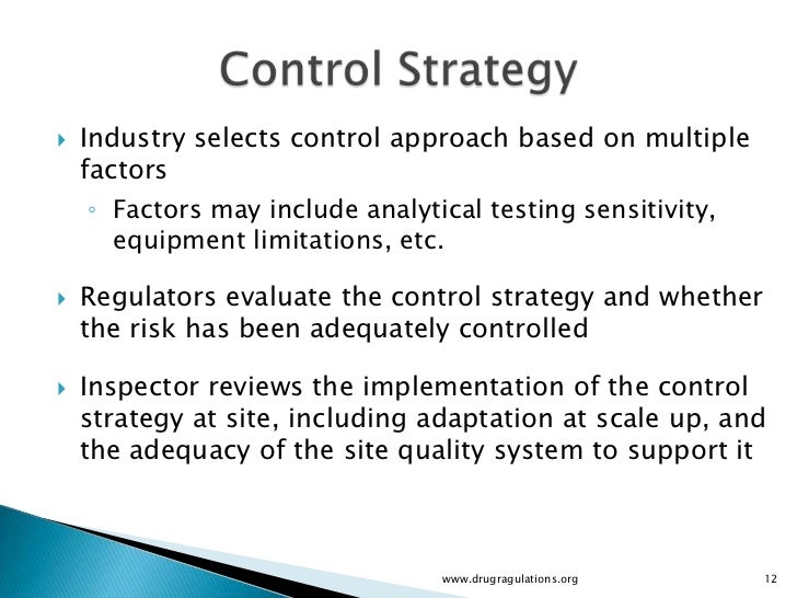 Quality by Design : Control strategy