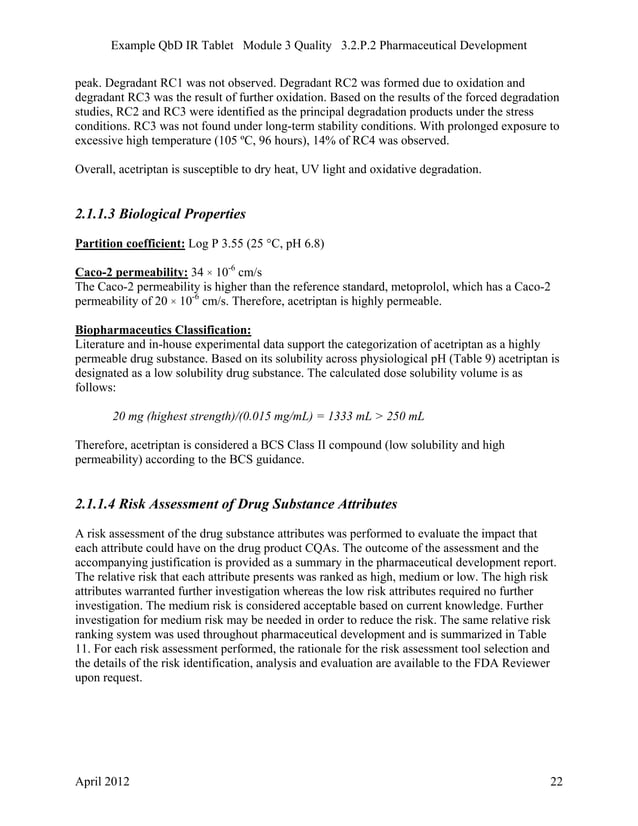QbD IR Tablets FDA Example PDF